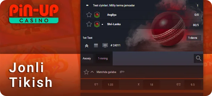 PinUp foydalanuvchilari uchun jonli o'yinlarga garovlar